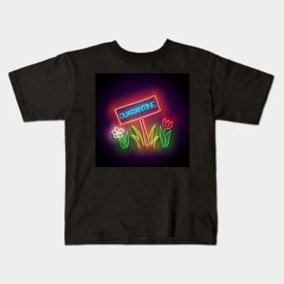 Glow Nameplate with Quarantine Inscription on Lawn Kids T-Shirt